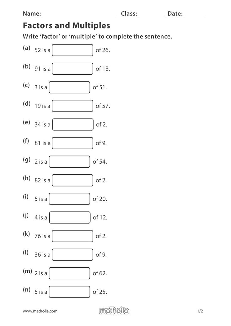 Factors And Multiples Factors And Multiples Grade 6 