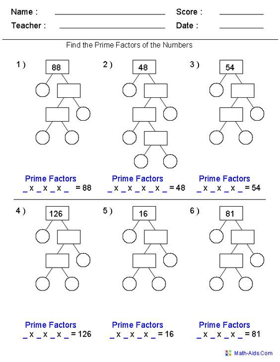 Factors And Multiples Worksheet For Grade 5 Pdf 