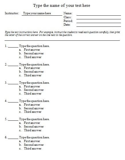 Free Multiple Choice Test Maker Template 2020 Free 