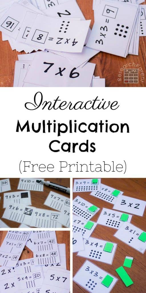 FREE Printable Interactive Multiplication Flashcards 