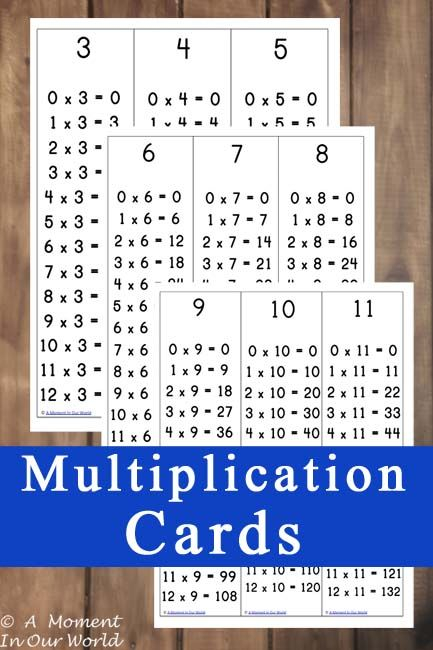  FREE Printable Multiplication Cards Multiplication 