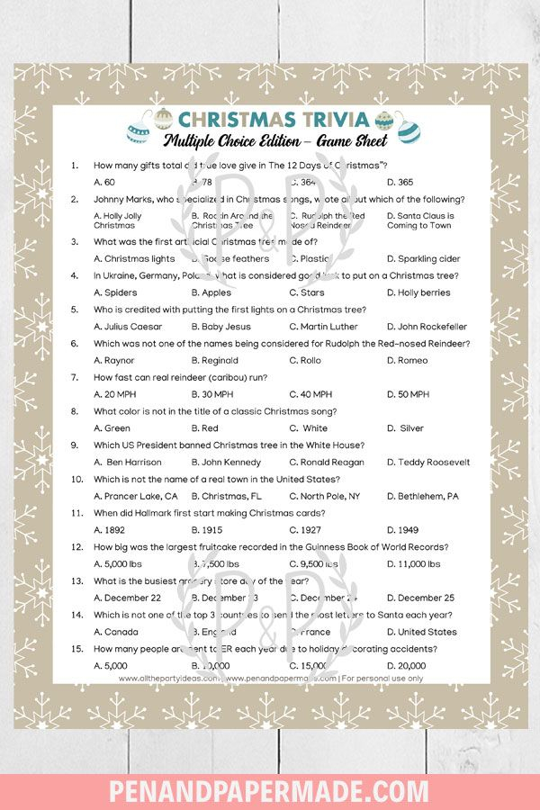 Funny Christmas Trivia Multiple Choice Idalias Salon