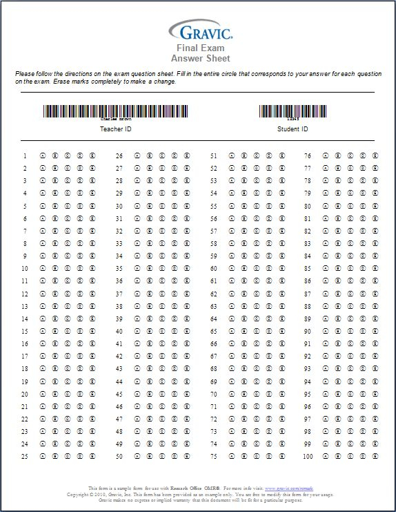 Generic Printable Bubble Answer Sheets Home This Or 