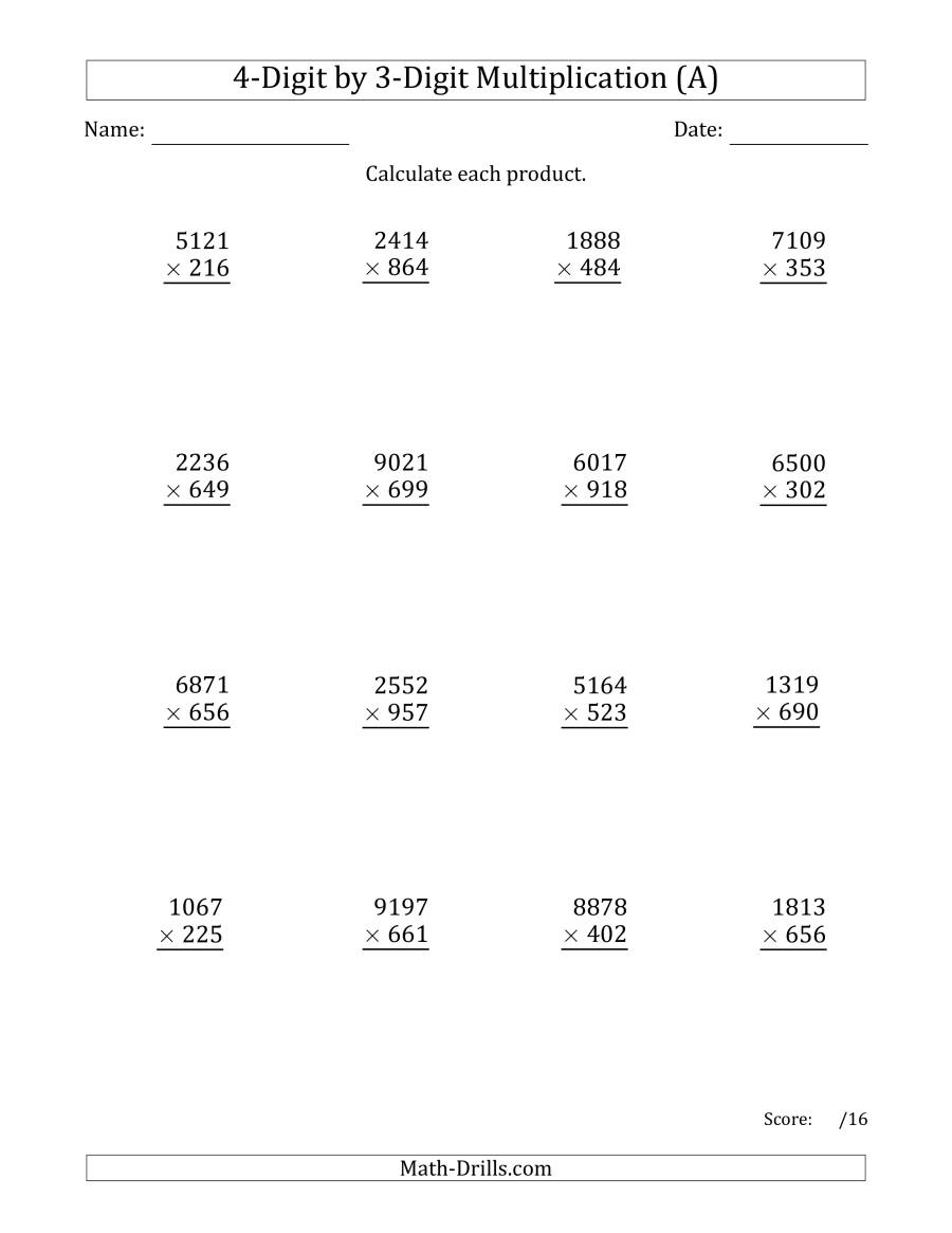 Grade 4 Multiplication Worksheets Pdf Times Tables 