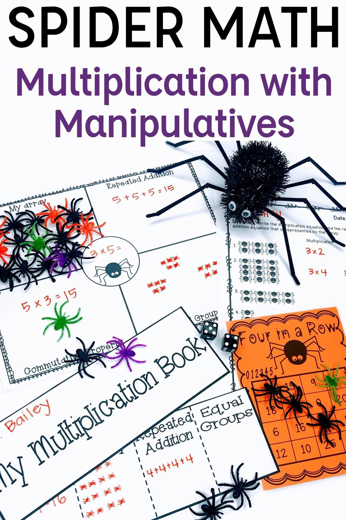 Halloween Multiplication With Manipulatives Spider Math 