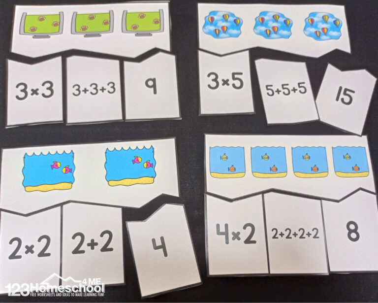 Hands On Multiplication Puzzles Activity FREE Printable
