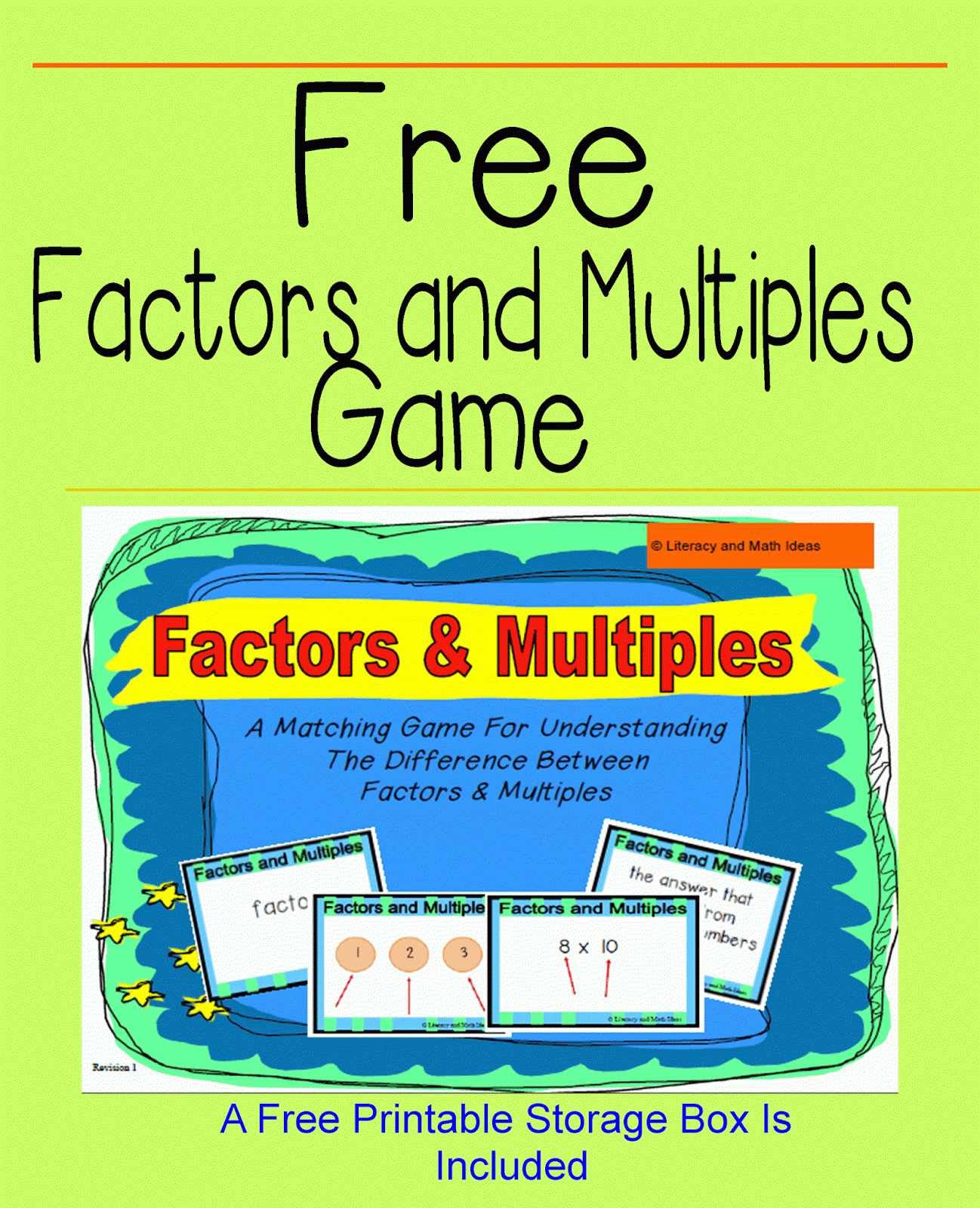 Literacy Math Ideas Free Factors And Multiples Game