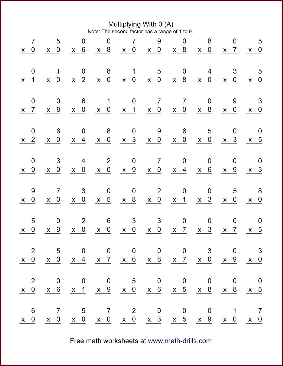 Mad Minute Math Multiplication Worksheets Printable 