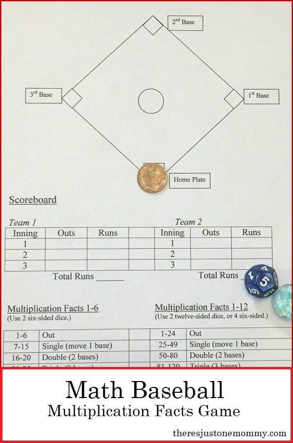 Math Baseball A Fun Way To Practice Multiplication Facts 