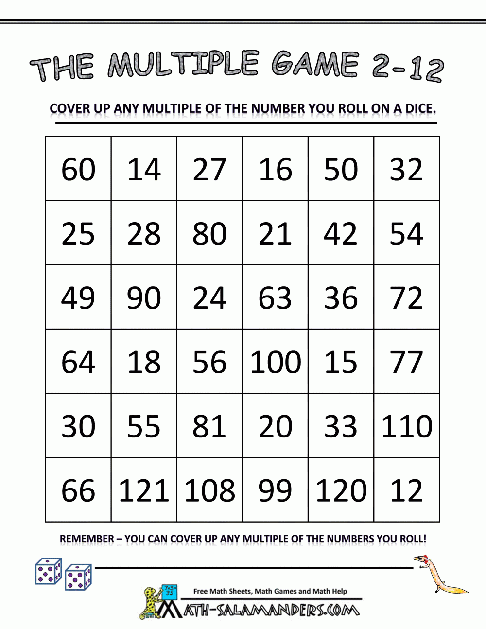 Math games using dice the multiple game 2 to 12bw gif 