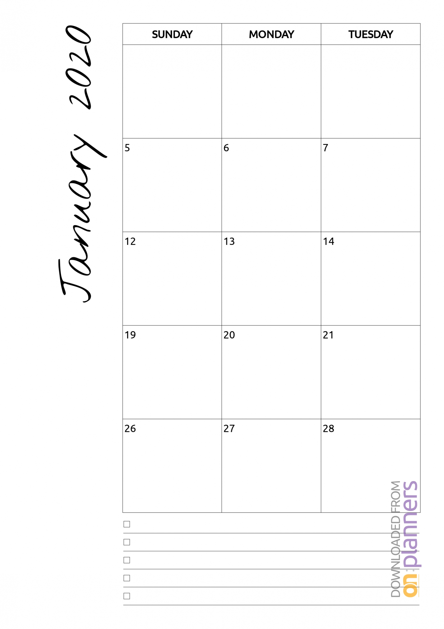 Monthly Print Calendars Templates 2020 Multiple Months Per 