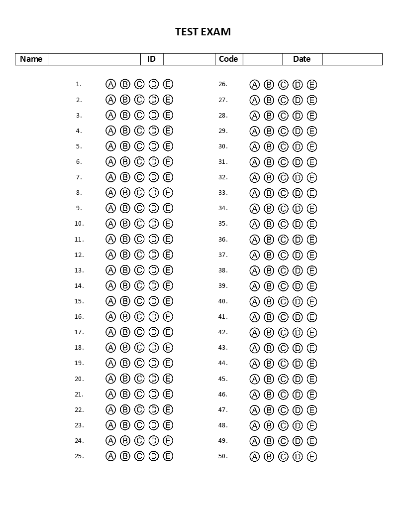 Multiple Choice Quiz Template Download This Free 