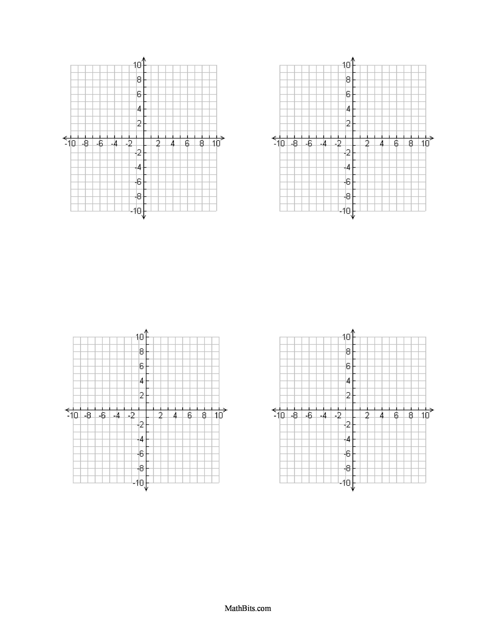 Multiple Coordinate Graphs 6 Per Page Free Download 