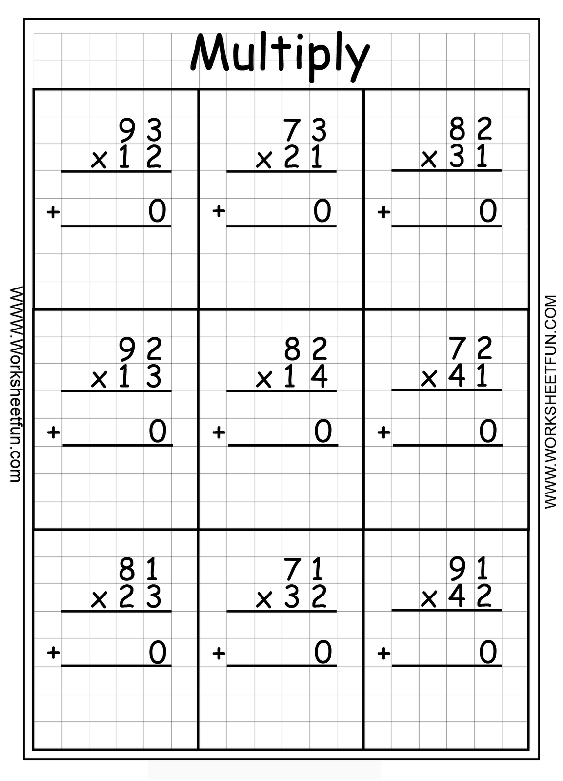 Multiplication 2 Digit By 2 Digit Multiplication 