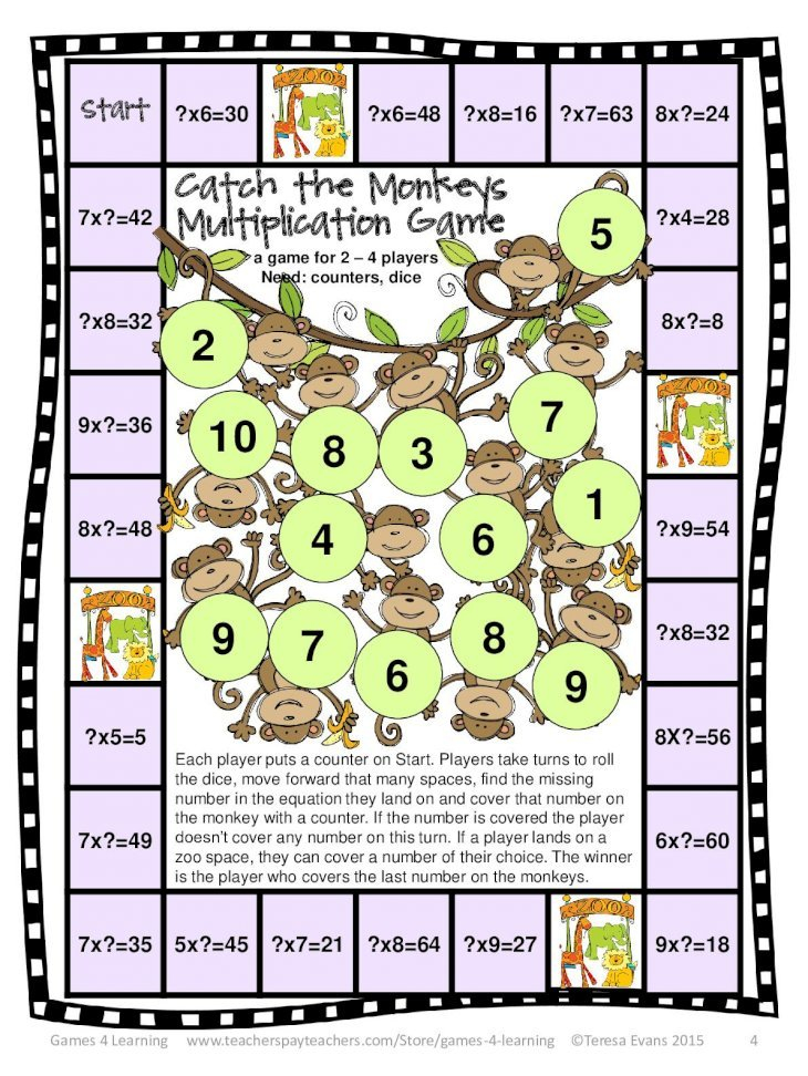 Multiplication Board Games Multiplication Board Games 