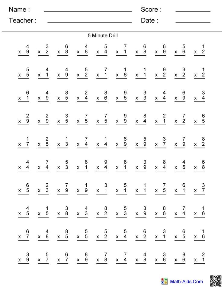 Multiplication Practice Hoeden Homeschool Support