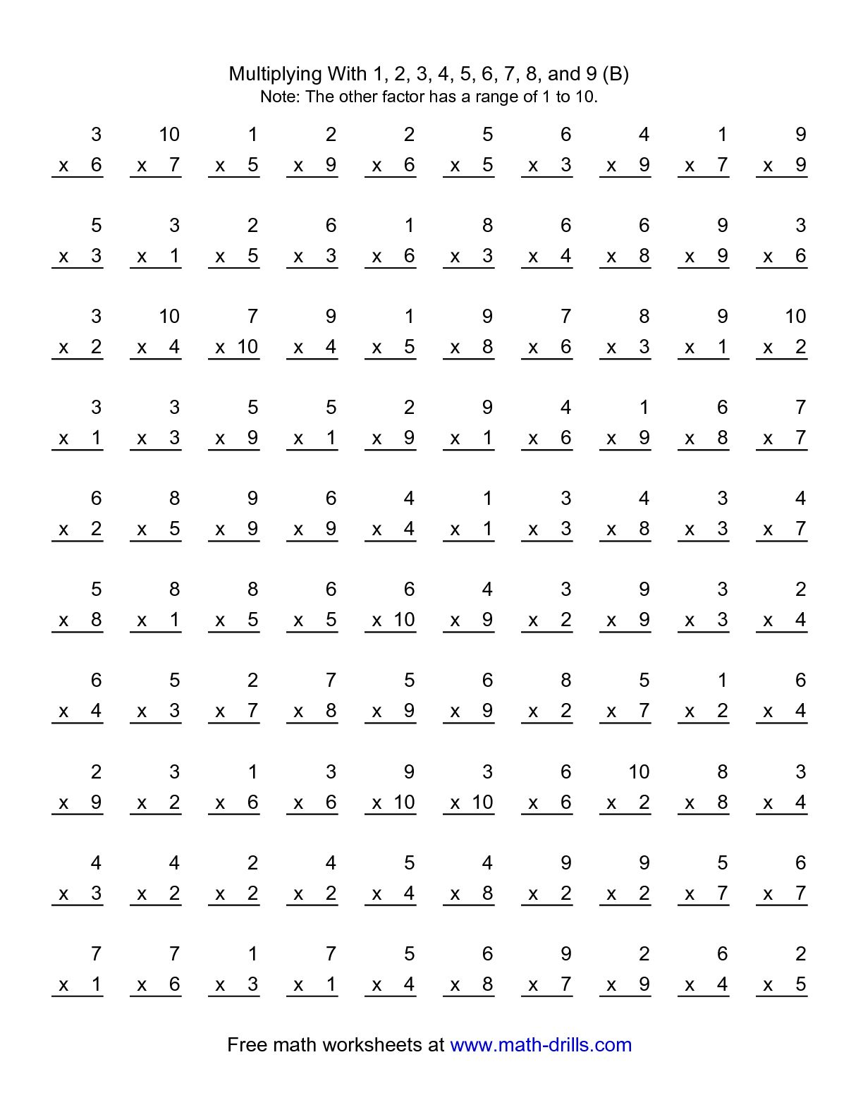 Multiplication Test 0 12 Times Tables Worksheets