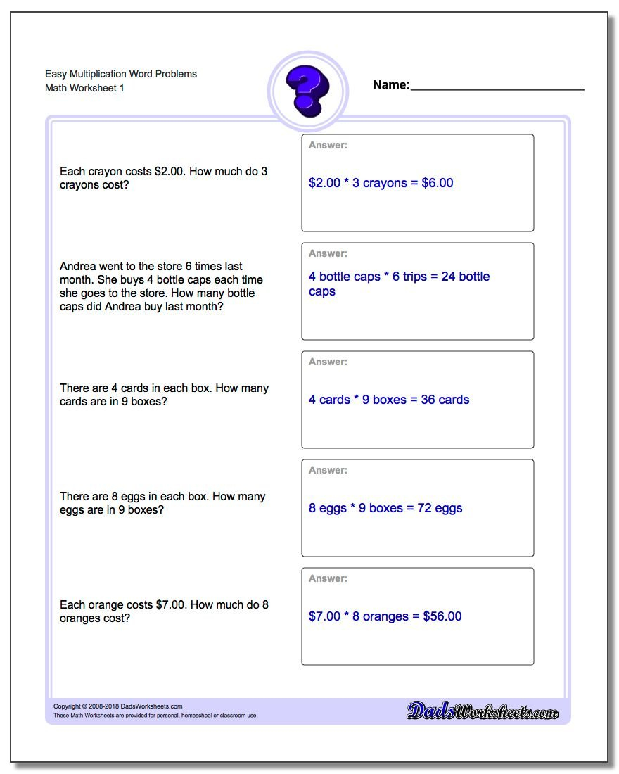 Multiplication Word Problems