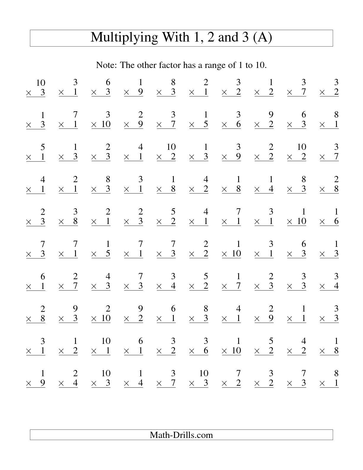 Multiplication Worksheets 2 And 3 