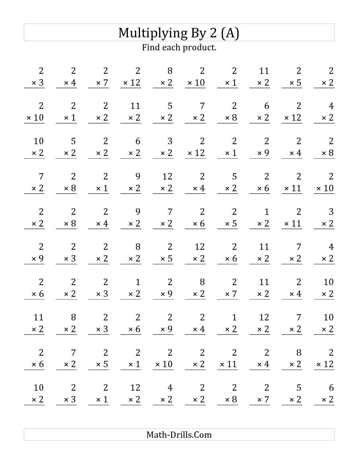 Printable 1 Minute Multiplication Drills 
