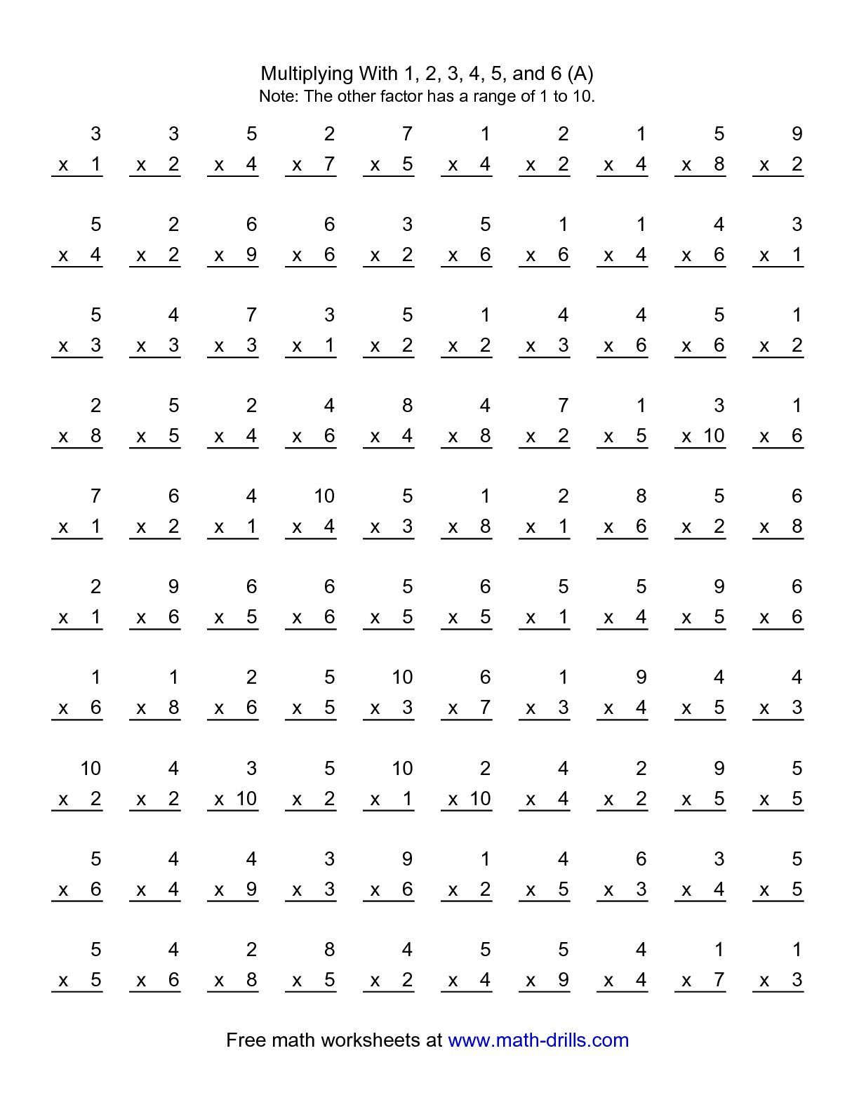 Printable 100 Multiplication Facts Timed Test 