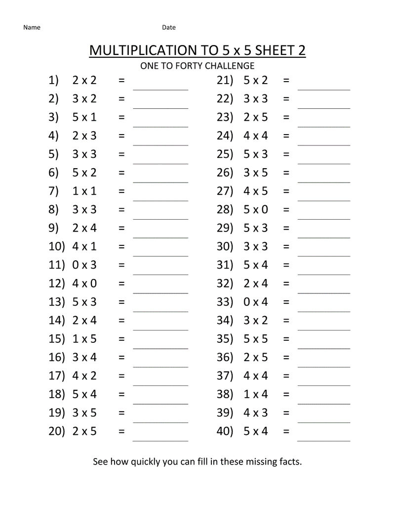 Printable Multiplication Worksheets 2nd Grade Coloring 