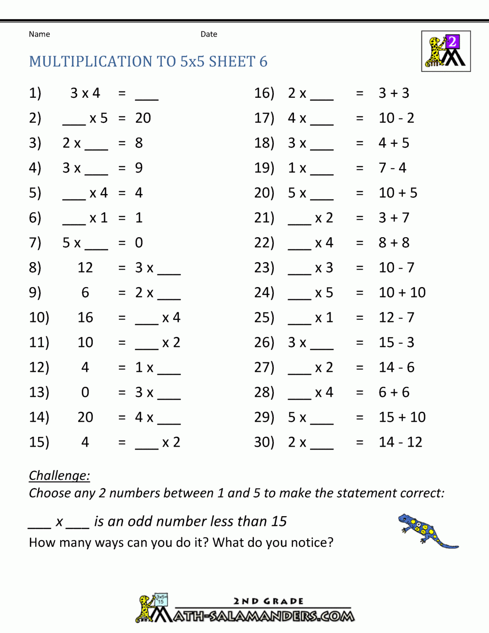 Simple Multiplication Worksheets Printable Times Tables 