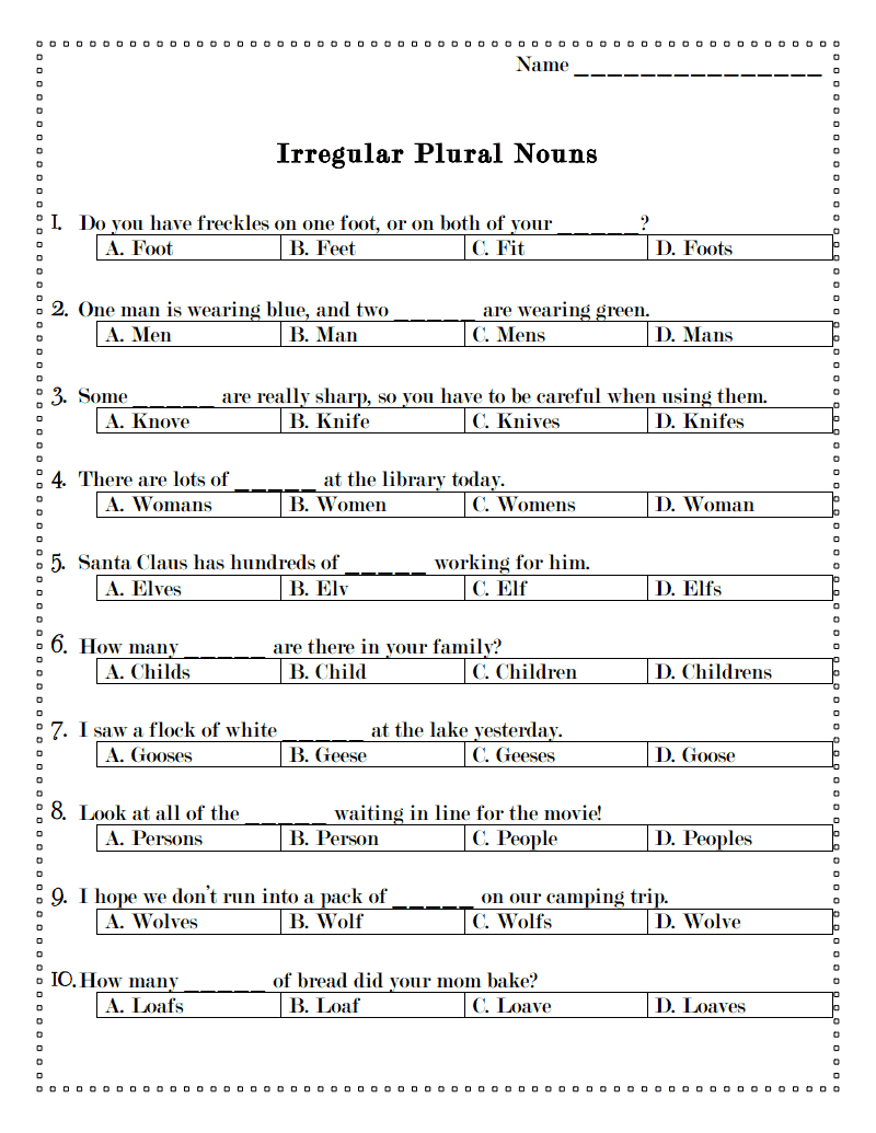 Singular And Plural Worksheets For Grade 2 Pdf Worksheet 