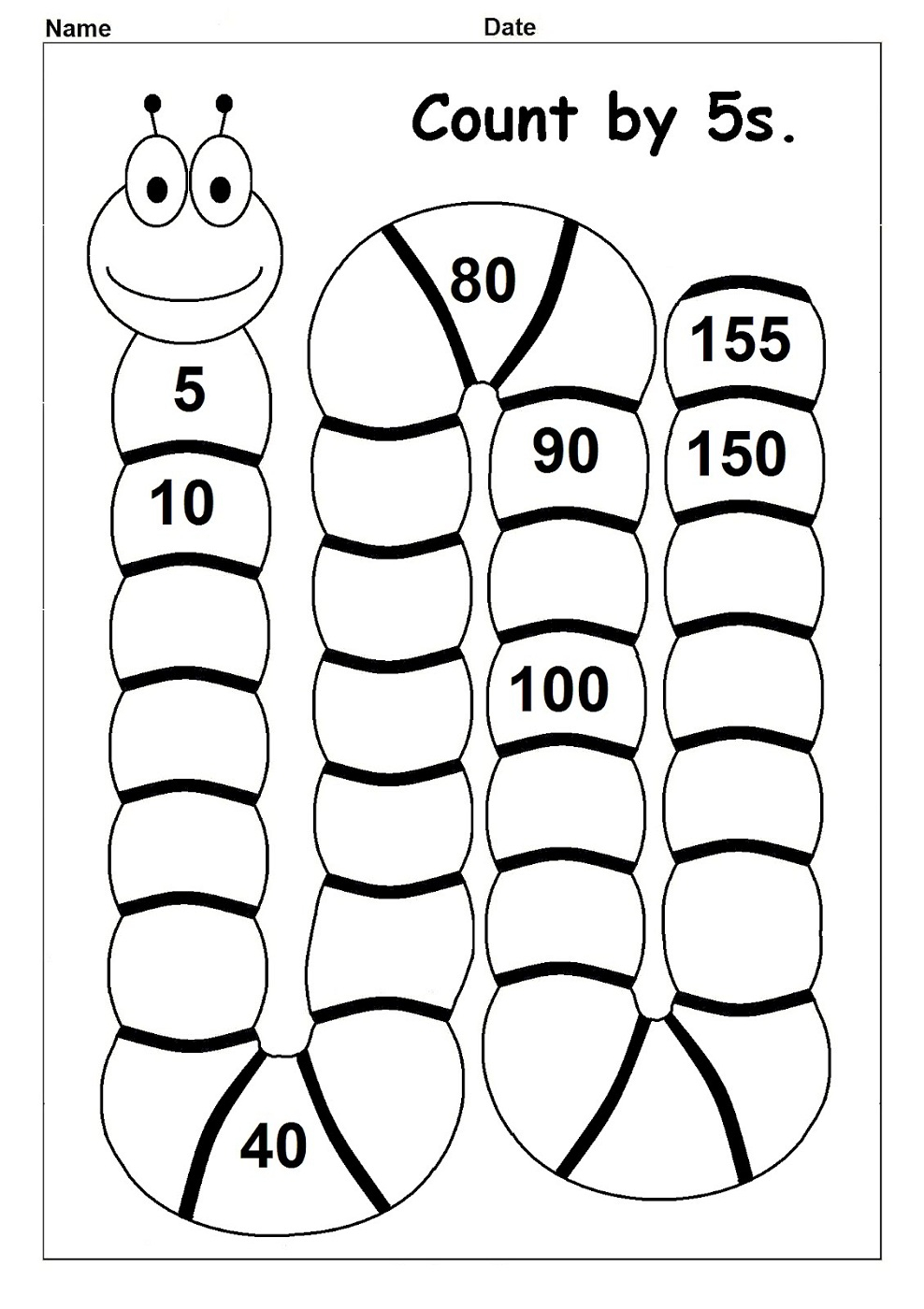 Skip Count By 5 Worksheet 101 Printable