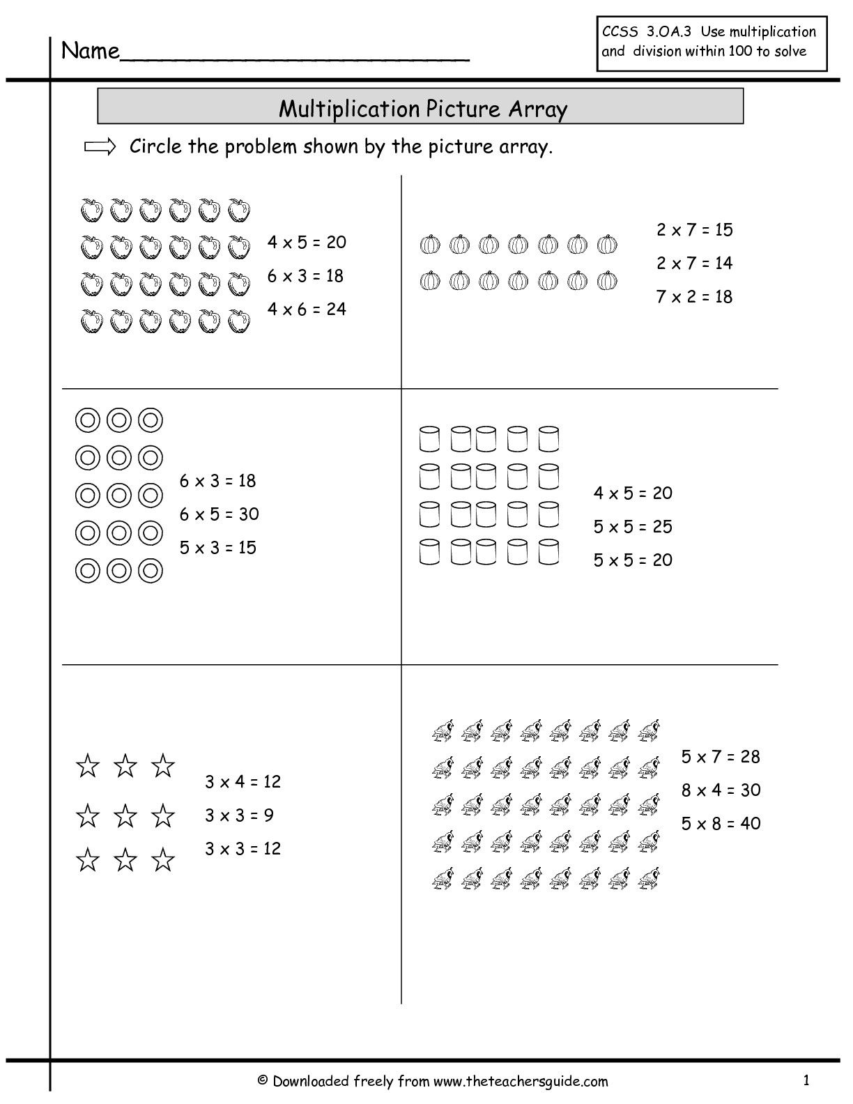 Teach Child How To Read Arrays And Multiplication T 3rd 