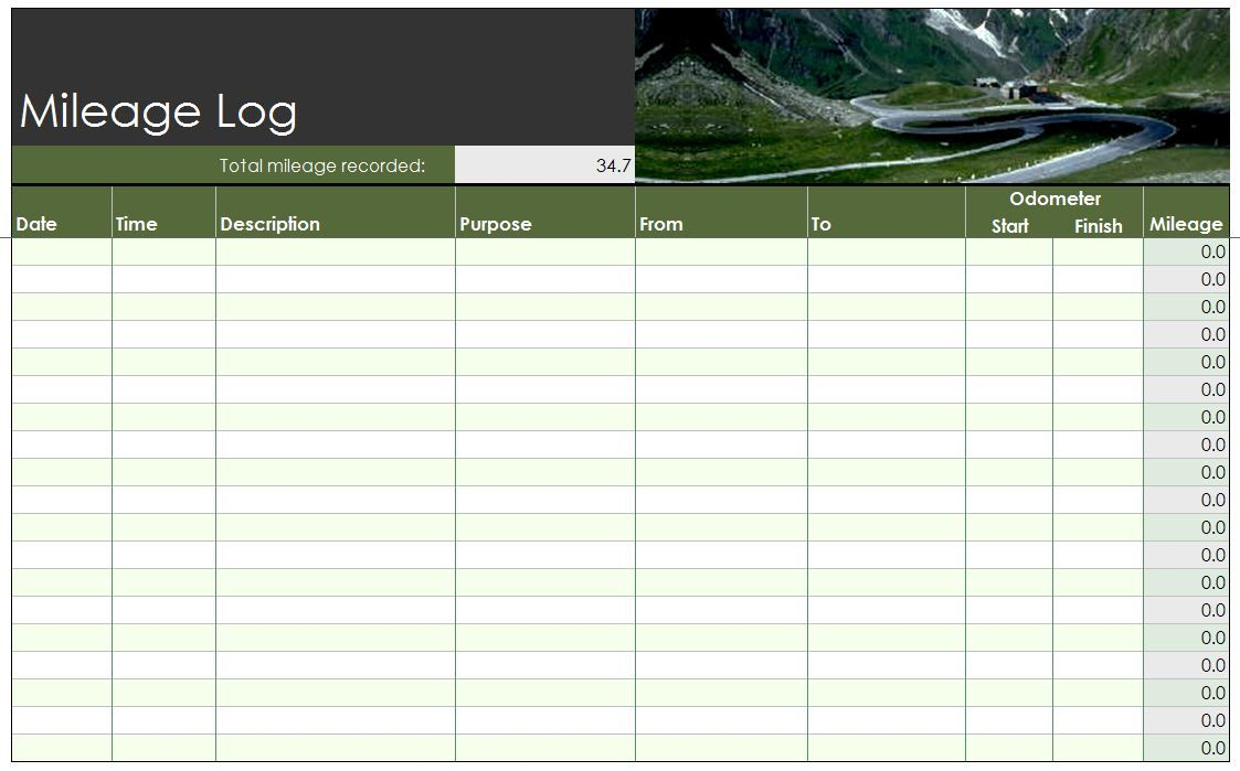 The Easy to use Mileage Log Template Tracks The Mileage 