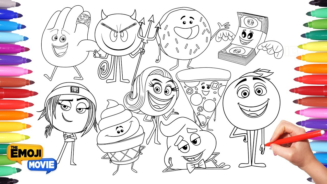THE EMOJI MOVIE Coloring Pages For Kids Drawing And 