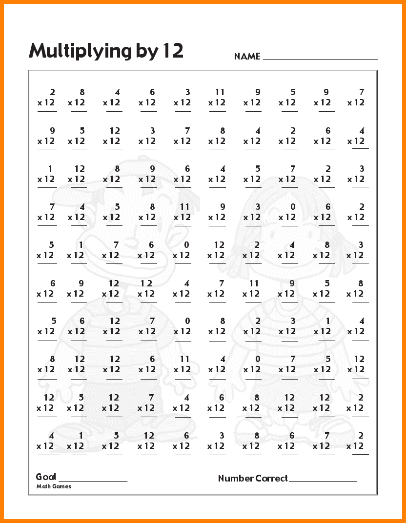 Timed Multiplication Worksheets 0 12