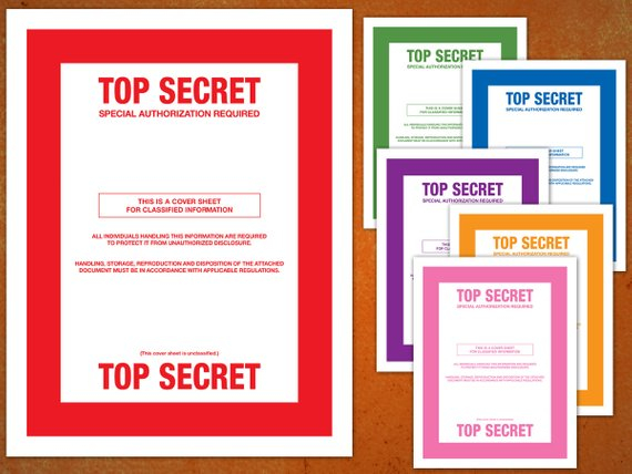 TOP SECRET Classified Document Cover Sheets Multiple 