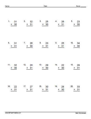 Two Digit Multiplication Worksheets Free Printable